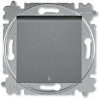 Выключатель с подсветкой без рамки ABB EPJ Levit 1-кл. сталь/дымчатый черный картинка